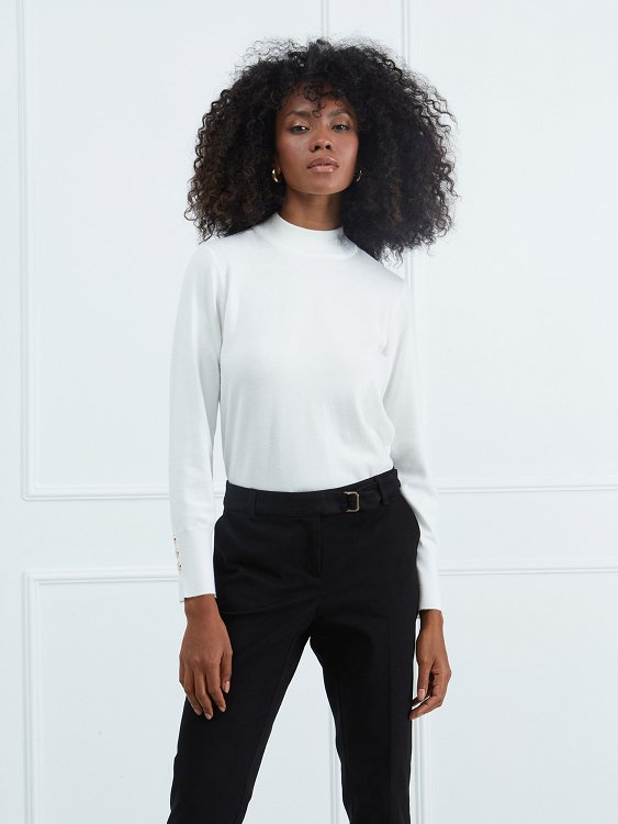 Knitted Blouse with Buttons on Cuffs