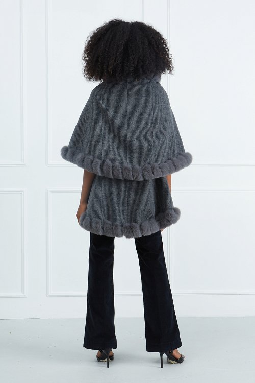Cape with Faux Fur