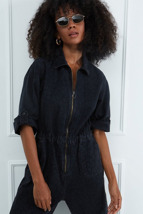 Φόρμα Ολόσωμη Denim Leopard