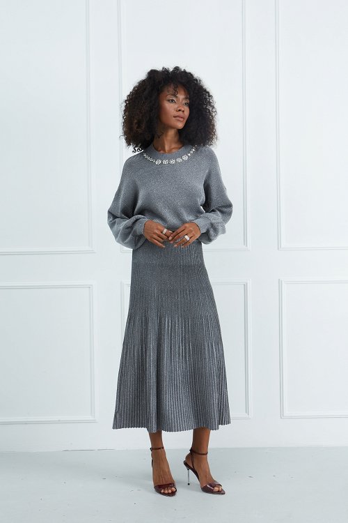 Knitted lurex tank top