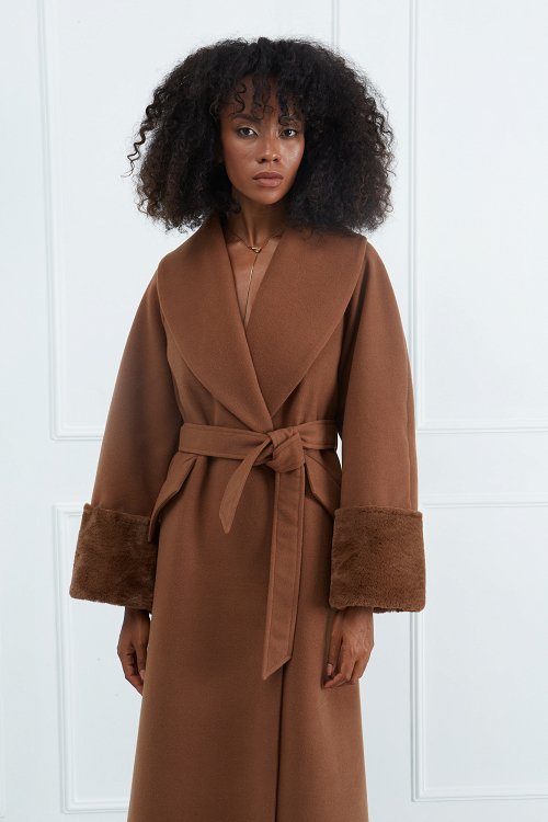 Faux Fur Trimmed Coat