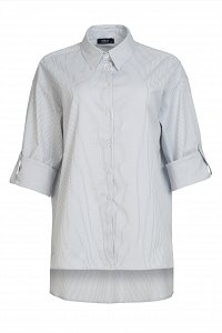 white striped embroidered shirt