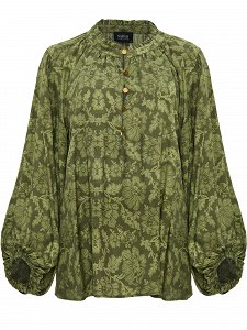 printed blouse with buttons