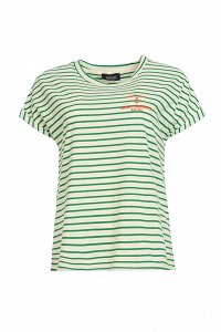 T-shirt ριγέ με λογότυπο
