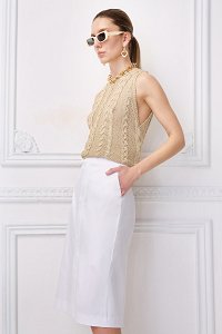 Φούστα ελαστική τύπου denim midi
