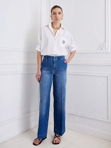Παντελόνι denim chinos wide leg