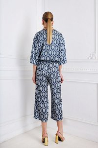 Παντελόνι cropped με λάστιχο & ζώνη