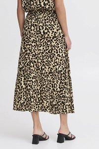 Elastic Waist Midi Skirt