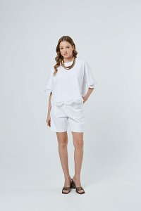T-shirt με τρέσσες στα μανίκια
