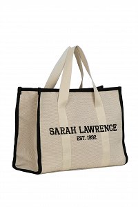 Τσάντα tote με καμβά και μαύρα accents