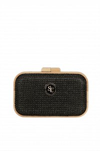 clutch bag with a straw look