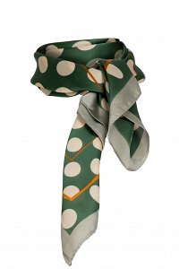 Polka dot scarf with stripes