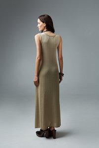 Πλεκτό φόρεμα μακρύ mix linen