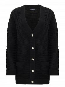 Πλεκτή ζακέτα oversized με waffle knit