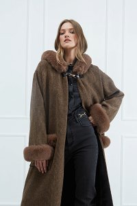 Coat with Faux fur Details