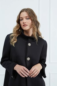 Coat with Rhinestone Buttons