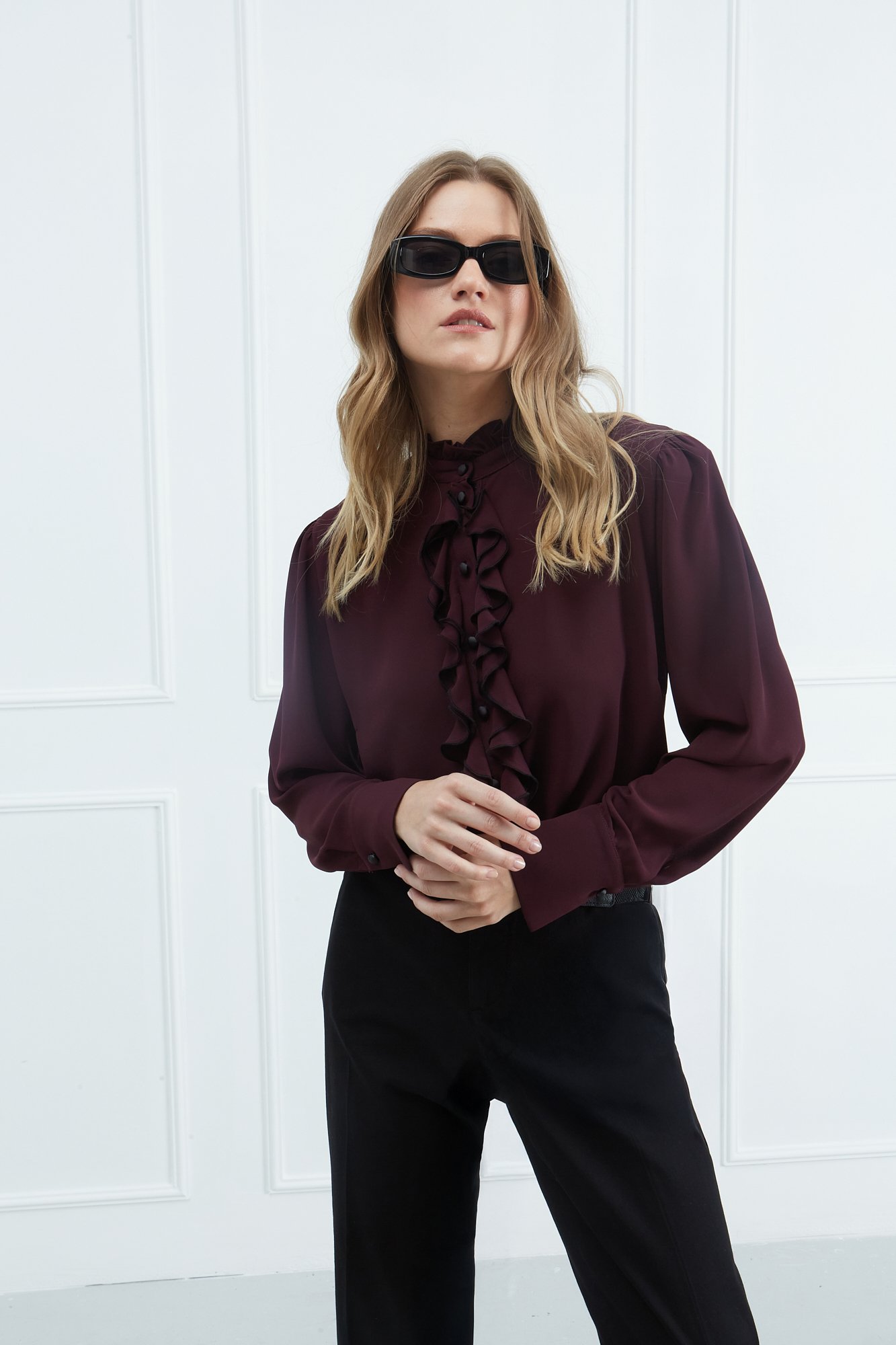 Sarah Ruffles Blouze with Ruffles | SARAH LAWRENCE