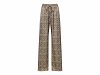 Satin Printed Wide-leg Trousers with Elastic Waistband