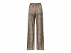 Satin Printed Wide-leg Trousers with Elastic Waistband