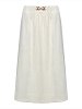 Midi Corduroy Skirt with Metallic Detail