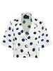 satin polka-dot shirt featuring a notch lapel collar
