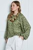 printed blouse with buttons