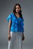 Crystal printed V-neck blouse