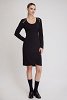 Elastic fitted dress with buttons on shoulders (JERSEY 6)
