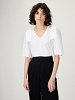 Jersey Blous V-neck with bow in shoulders