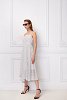 Polka dot long dress pleated