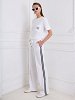 Pique pants with stripe on side seam