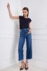 Loose shape cropped blue denim pants