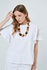 Manina T-shirt with pintuck sleeves