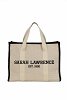 Τσάντα tote με καμβά και μαύρα accents