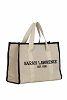 Τσάντα tote με καμβά και μαύρα accents