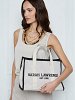Τσάντα tote με καμβά και μαύρα accents