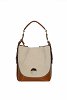 canvas bucket bag with two-tone design