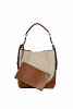 canvas bucket bag with two-tone design