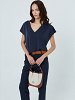 canvas bucket bag with two-tone design