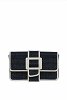straw effect clutch bag with buckle