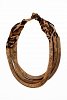 Gold necklace with layers and animal print details