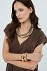 Gold necklace with layers and animal print details