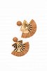 Gold Earrings with Raffia Details