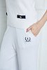 two-tone cropped knitted trousers with embroidery