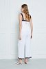 two-tone cropped knitted trousers with embroidery