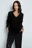 Linen Blend Knitted V-Neck Blouse