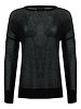 linen blend knitted blouse with crew neck