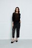 linen blend knitted blouse with crew neck