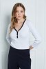 knitted V-Neck blouse with buttons