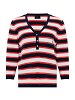 three-tone knitted top with button details